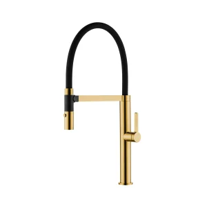 Aquadesign 43392BG Brushed Gold Ministar Maier Kitchen Faucet With Dual Spray
