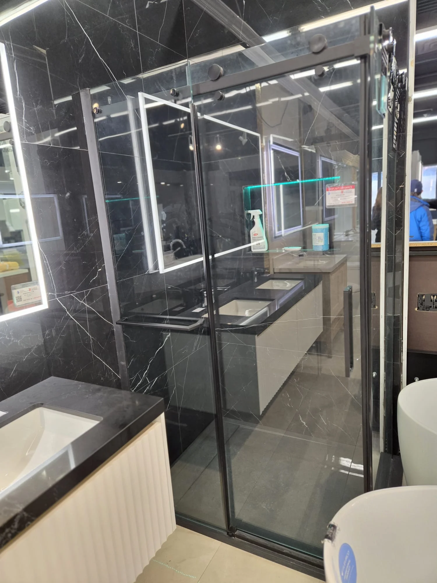 Zitta Bellini 48” x 36” x 78¾” Shower Door In Matte Black DB14800ASTC71 + DB23600PSTX71 – On Display Clearance ($889)